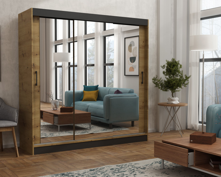 Szafa garderoba przesuwna WINDSOR 200 DAVID CZARNY