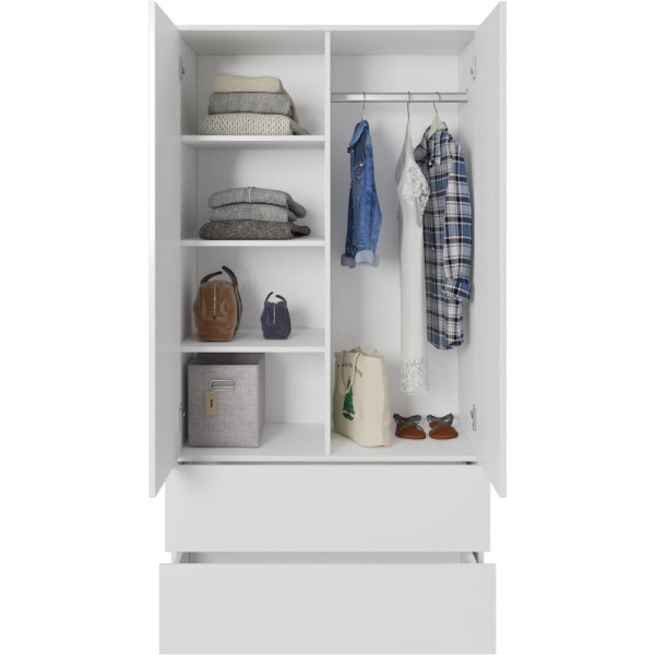 Szafa dwudrzwiowa z szufladami sonoma