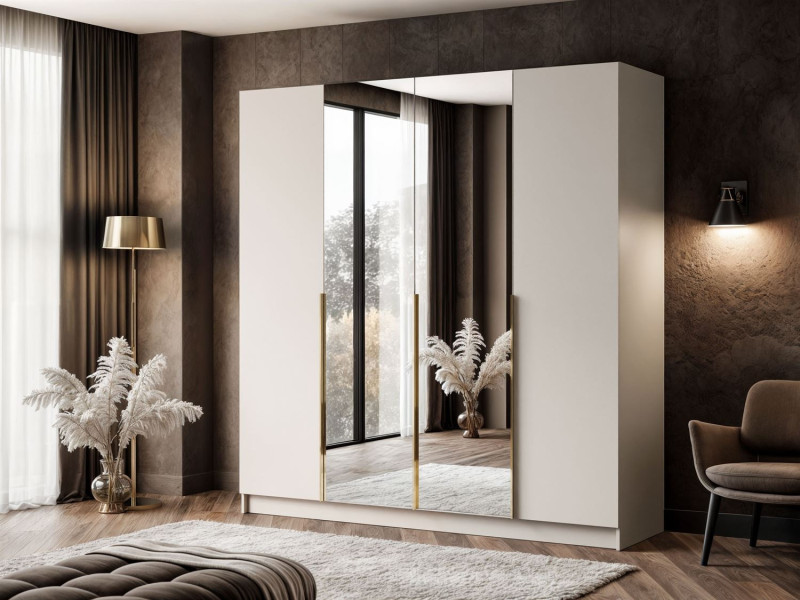 Szafa z lustrem AUREL 4D KASZMIR/złoty chrom