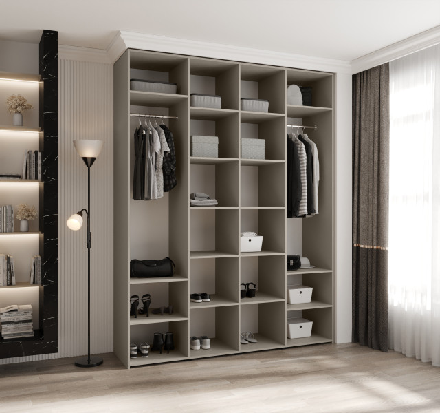 Szafa czterodrzwiowa wysoka 50 Como 4 190 kaszmir+złoty