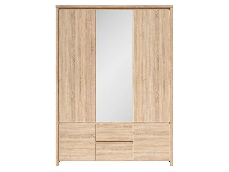 Szafa pięciodrzwiowa Kaspian 153 cm z lustrem i szufladami wenge