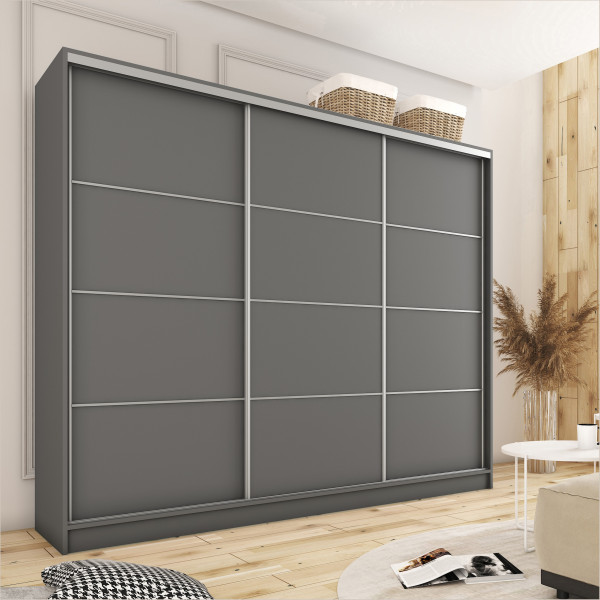 Szafa przesuwna 280 cm TOP grafit