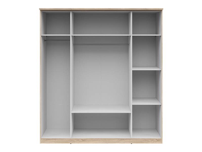 Szafa czterodrzwiowa Kredo 181 cm z lustrem i szufladami dąb sonoma