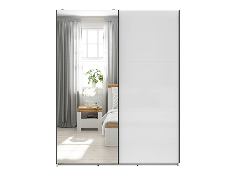 Szafa przesuwna Tetrix 153 cm z lustrem dąb wotan