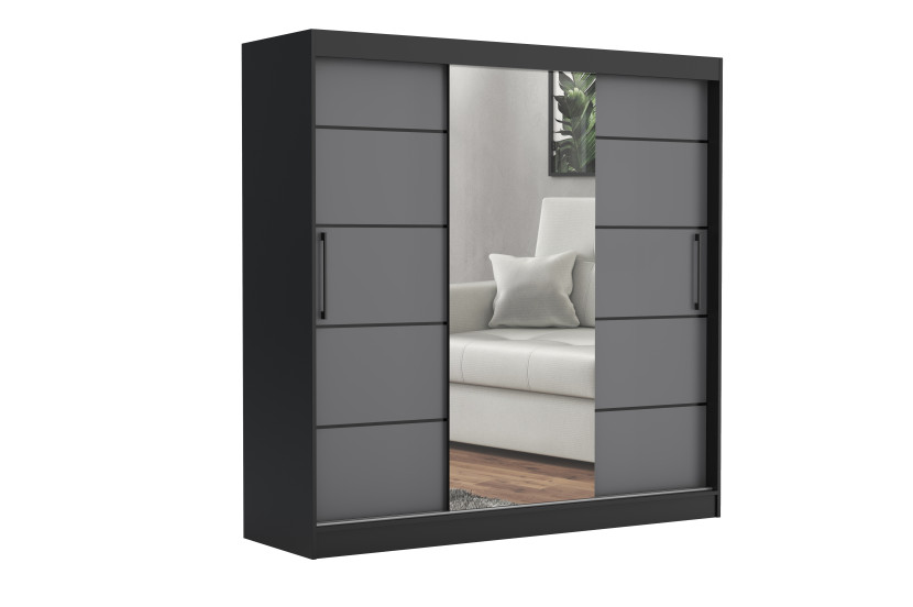 Szafa przesuwna CHELSEA 235 cm Garderoba Kamienny/Kaszmir