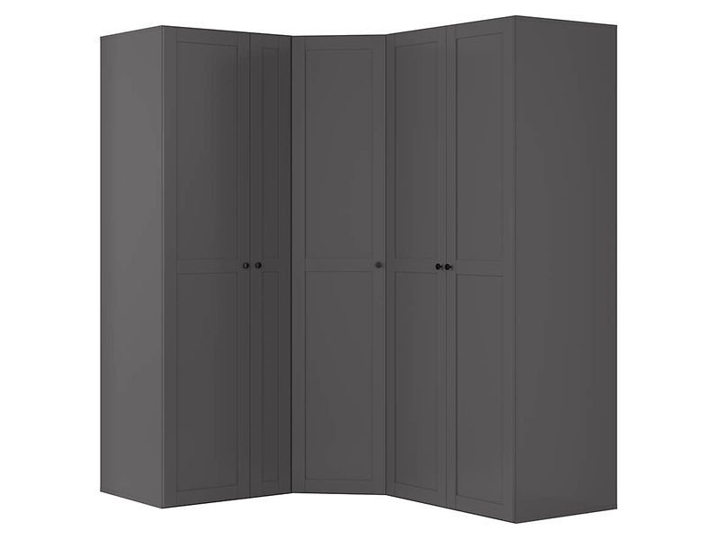 Szafa modułowa Flex 178 x 203 cm narożna z drzwiami grafit