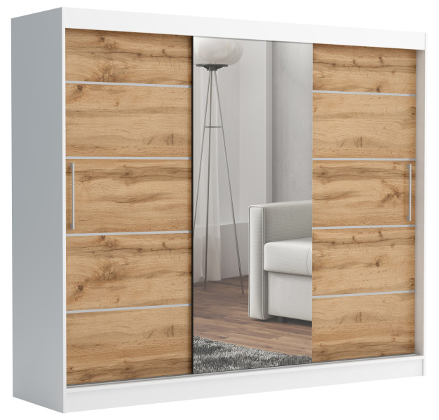 Szafa przesuwna CHELSEA 235 cm Garderoba Kamienny/Kaszmir