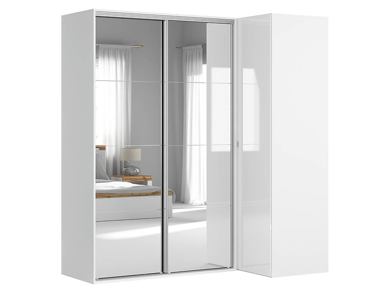 Szafa modułowa Flex 178 x 203 cm narożna z drzwiami grafit