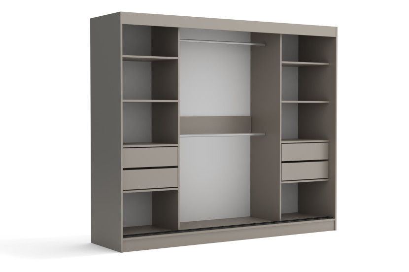 Szafa przesuwna CHELSEA 235 cm Garderoba Kamienny/Kaszmir