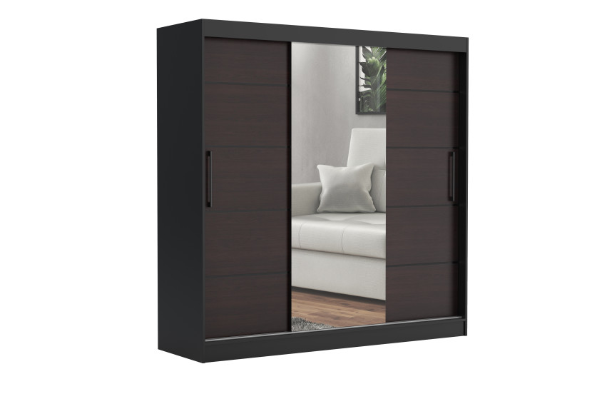 Szafa przesuwna CHELSEA 235 cm Garderoba Kamienny/Kaszmir