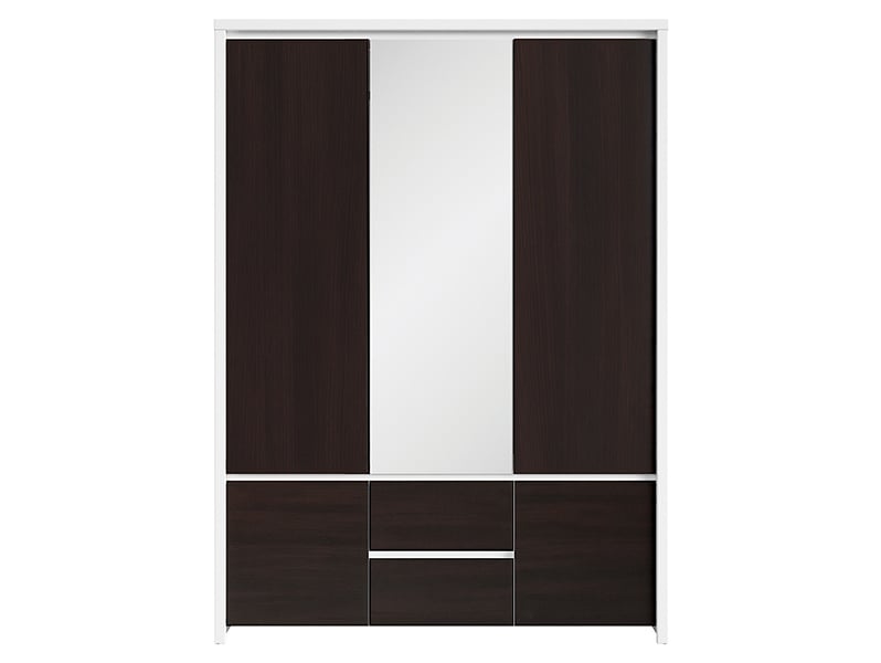 Szafa pięciodrzwiowa Kaspian 153 cm z lustrem i szufladami wenge