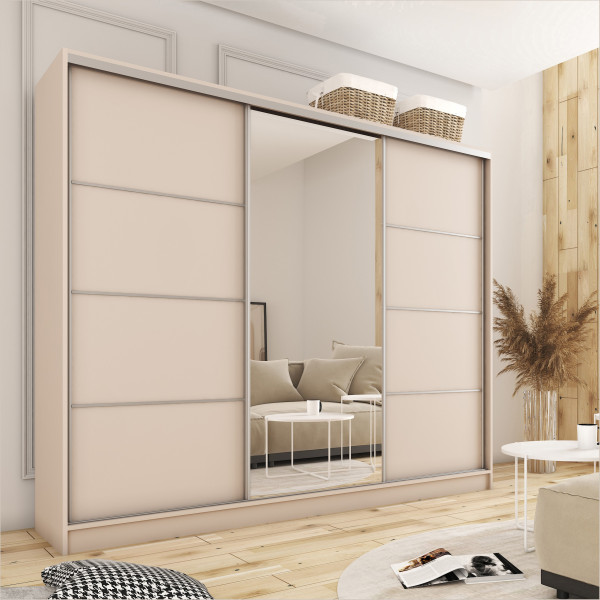 Szafa przesuwna z lustrem 280 cm TOP grafit