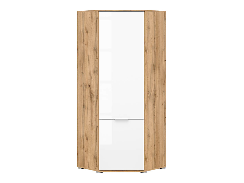 Szafa narożna Zele 78x78 cm dąb wotan/biały połysk