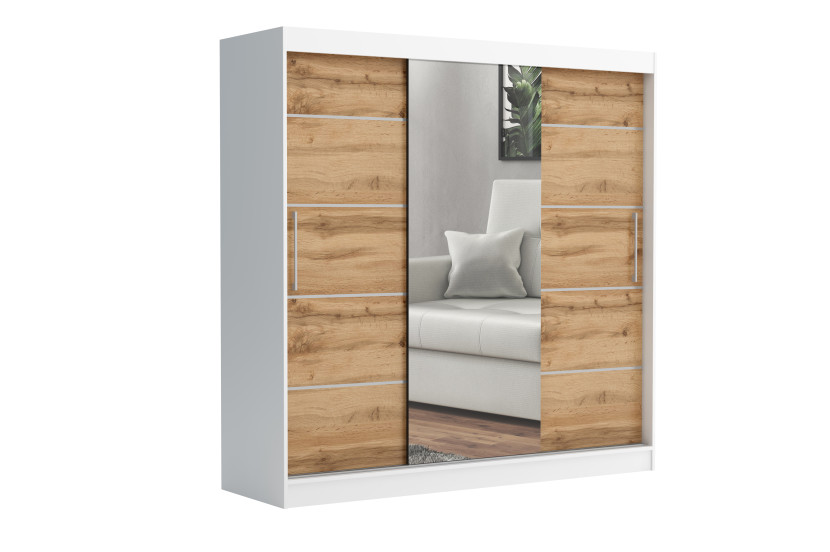 Szafa przesuwna CHELSEA 235 cm Garderoba Kamienny/Kaszmir