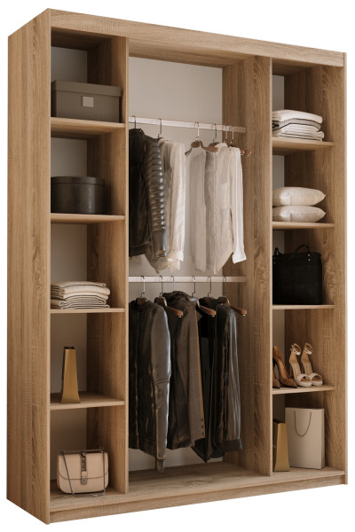 Szafa przesuwna z lustrem 200 cm HOT dąb sonoma