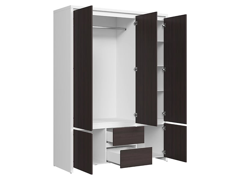 Szafa pięciodrzwiowa Kaspian 153 cm z lustrem i szufladami wenge