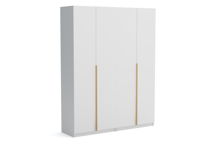 Szafa czterodrzwiowa Bristol 180cm Biały złote uchwyty
