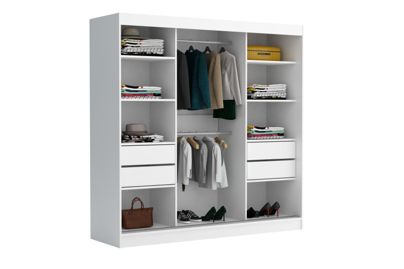 Szafa przesuwna CHELSEA 235 cm Garderoba Kamienny/Kaszmir