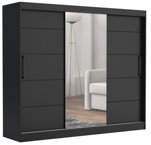 Szafa przesuwna CHELSEA 235 cm Garderoba Kamienny/Kaszmir