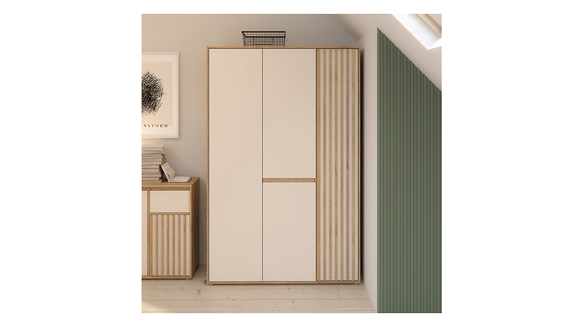 Szafa trzydrzwiowa Eliston 128 cm dąb mauvella/sand