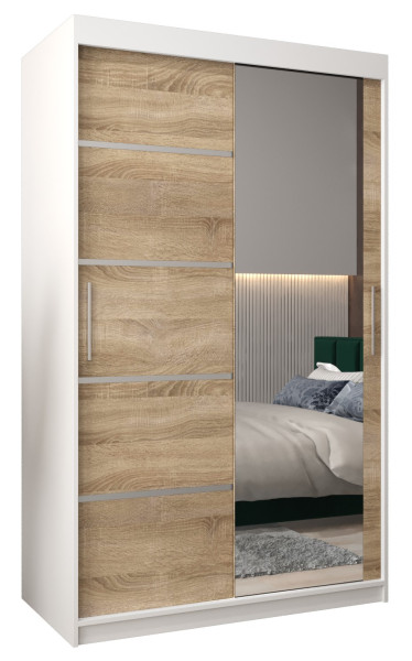 Szafa przesuwna Garderoba Verona 2 120 biały + biały