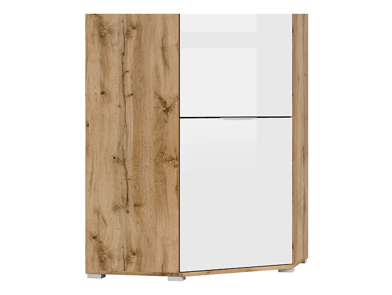 Szafa narożna Zele 78x78 cm dąb wotan/biały połysk