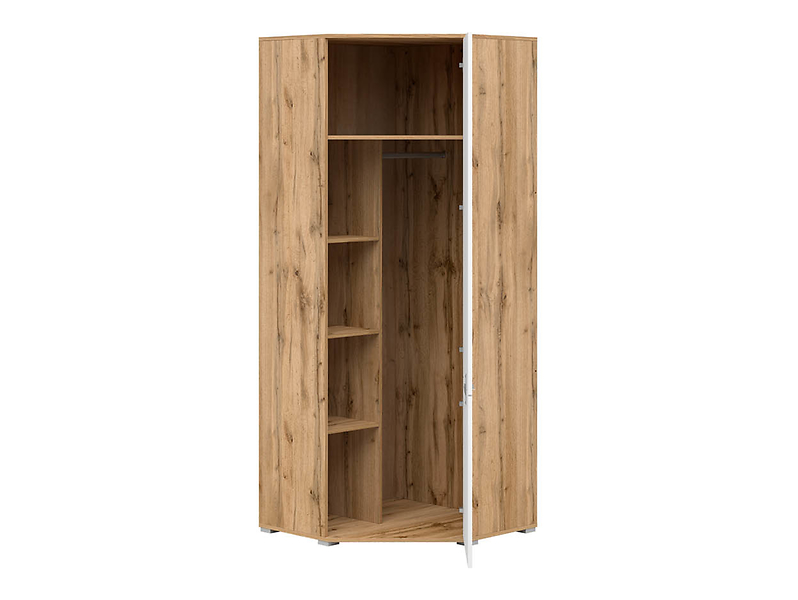 Szafa narożna Zele 78x78 cm dąb wotan/biały połysk