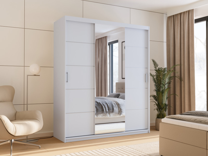 Szafa przesuwna z lustrem 200 cm HOT dąb sonoma