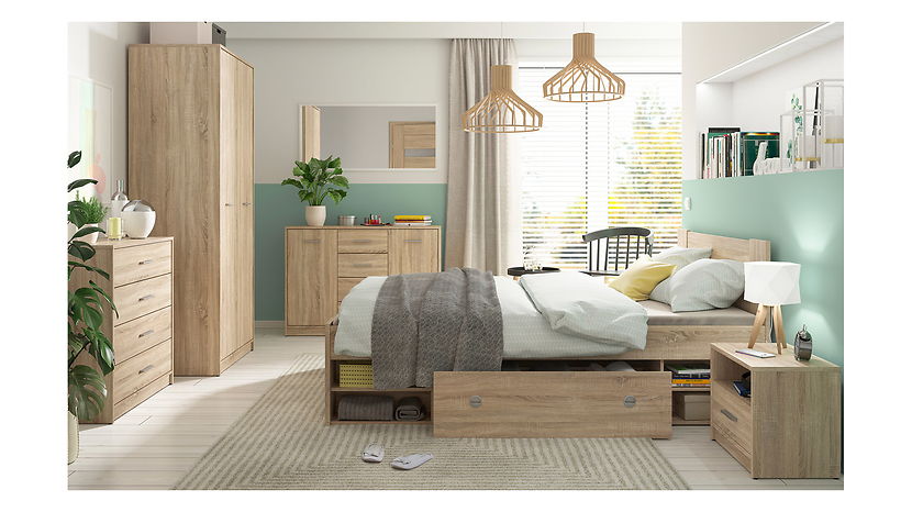 Szafa dwudrzwiowa Nepo Plus 80 cm dąb sonoma/biały