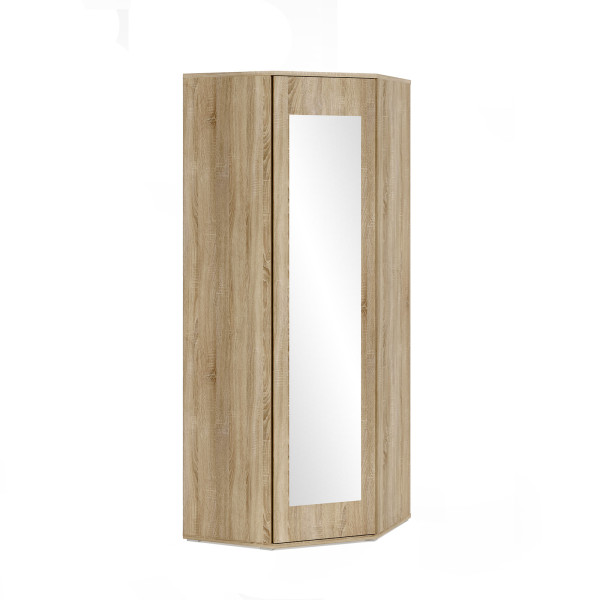 Narożna szafa dąb sonoma z lustrem 185cm