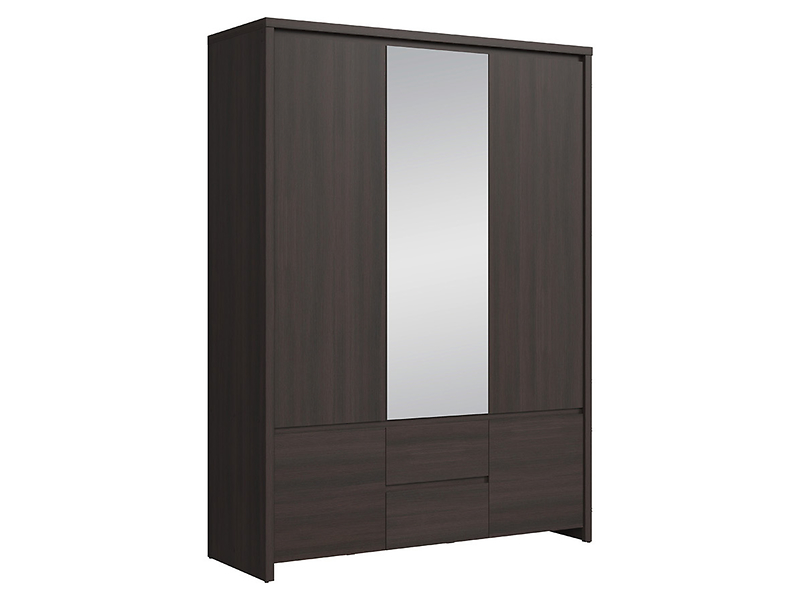 Szafa pięciodrzwiowa Kaspian 153 cm z lustrem i szufladami wenge