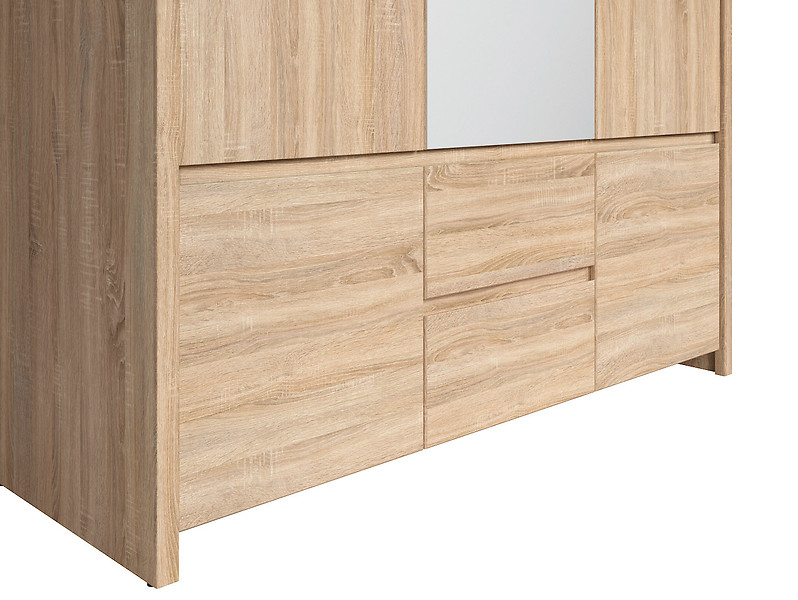 Szafa pięciodrzwiowa Kaspian 153 cm z lustrem i szufladami wenge