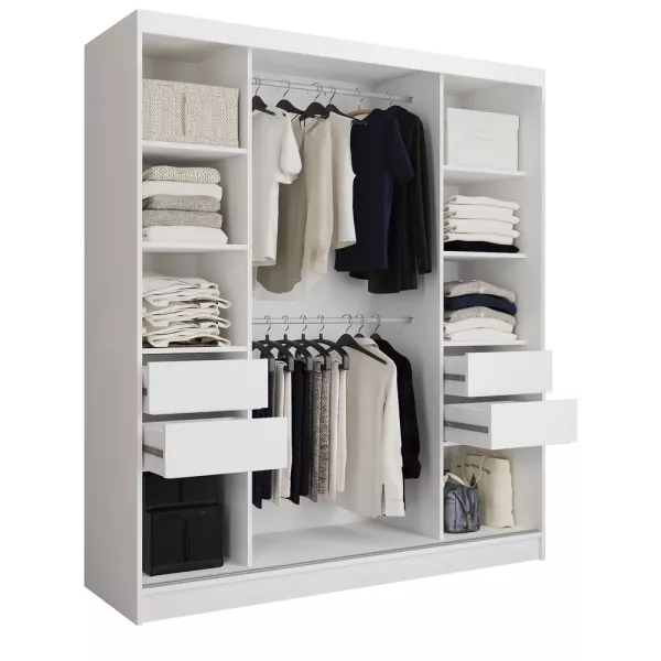 Szafa przesuwna z lustrem 200 cm HOT dąb sonoma