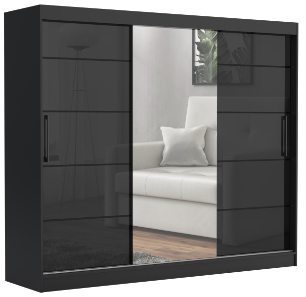 Szafa przesuwna CHELSEA 235 cm Garderoba Kamienny/Kaszmir