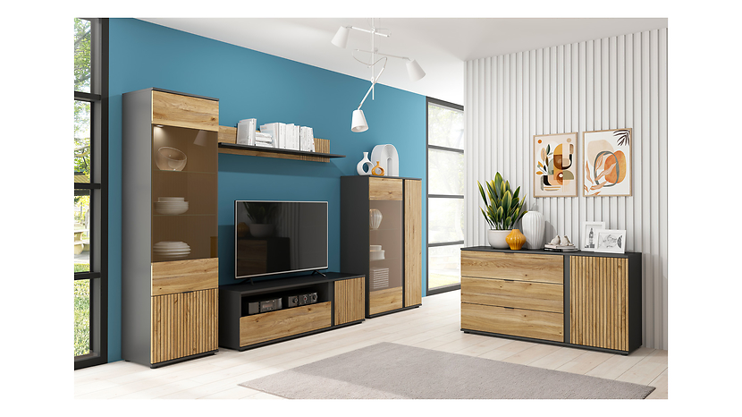 Szafa dwudrzwiowa Luen 95 cm dąb tegola/dąb mauvella