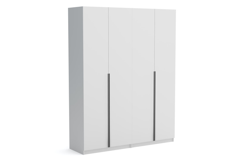 Szafa czterodrzwiowa Bristol 180cm Biały złote uchwyty