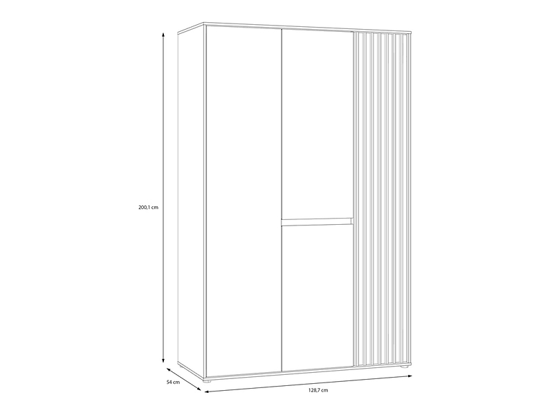 Szafa trzydrzwiowa Eliston 128 cm dąb mauvella/sand