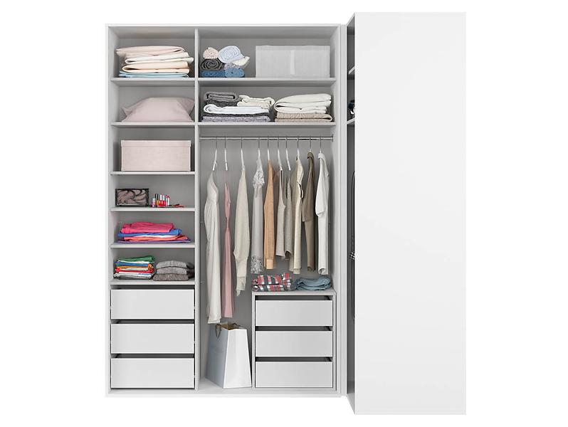 Szafa modułowa Flex 178 x 203 cm narożna z drzwiami grafit