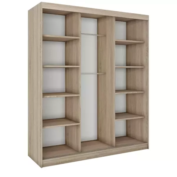 Szafa przesuwna z lustrem 180 cm dąb sonoma CUBE