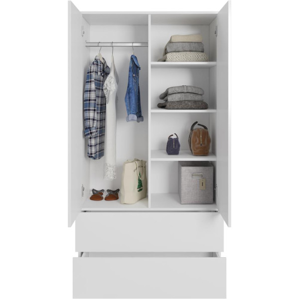 Szafa dwudrzwiowa z szufladami sonoma