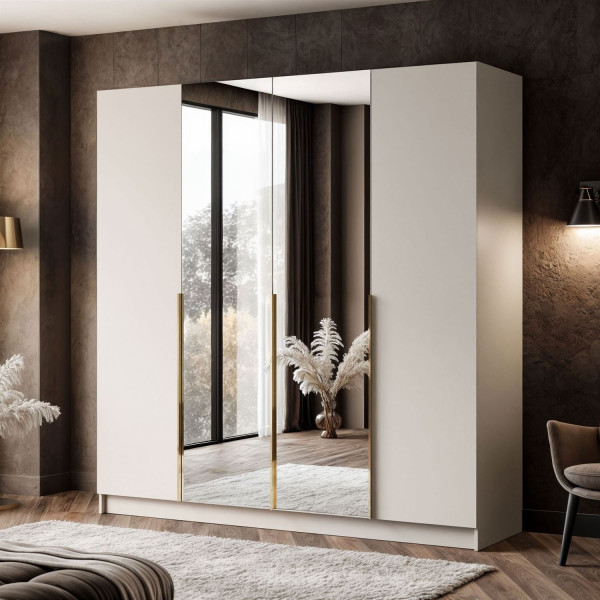 Szafa z lustrem AUREL 4D KASZMIR/złoty chrom