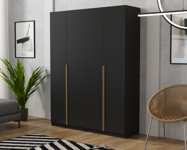 Szafa czterodrzwiowa Bristol 180cm Biały złote uchwyty