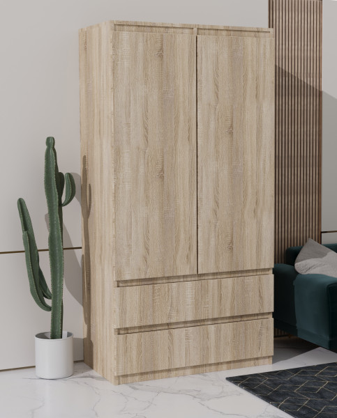 Szafa uchylna 90 cm z szufladami i wieszakiem MONTEGO dąb sonoma