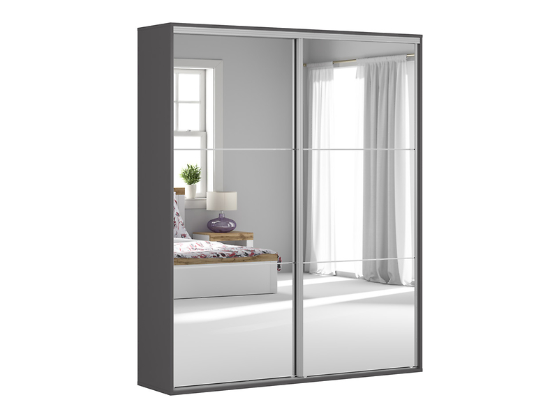 Szafa przesuwna Flex 181 cm z lustrem grafit
