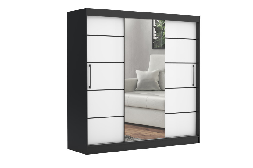 Szafa przesuwna CHELSEA 235 cm Garderoba Kamienny/Kaszmir