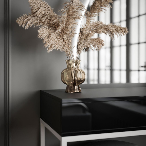 Toaletka QUINNIE biała push lustro lewe