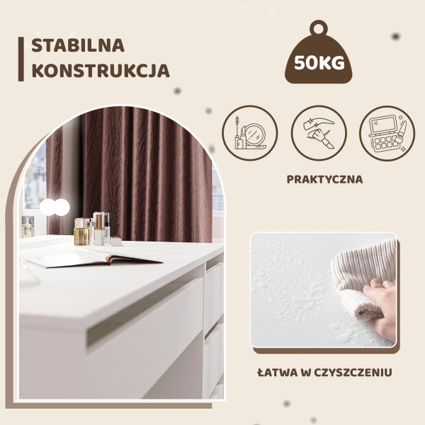 Toaletka z lustrem i szufladami