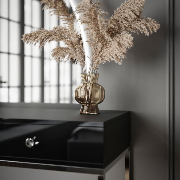 Toaletka QUINNIE biała uchwyt lustro prawe