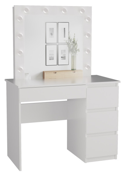 Toaletka kosmetyczna lustro Marina biurko Mijas prawe biel