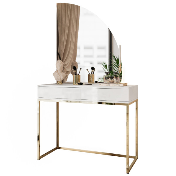 Toaletka QUINNIE złoty chrom/czarny uchwyt prawa